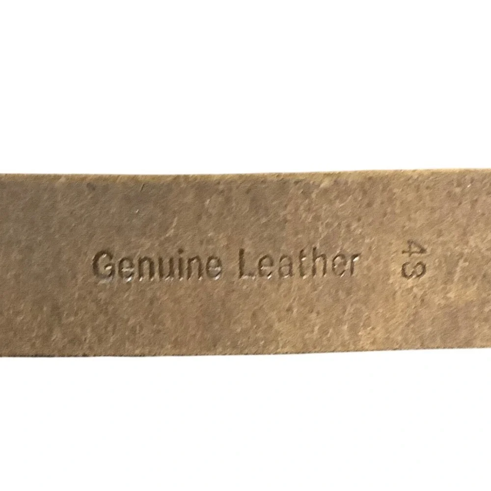 Timberland Mens Brown Genuine Leather Belt Brass Buckle Size 48